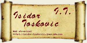Isidor Tošković vizit kartica